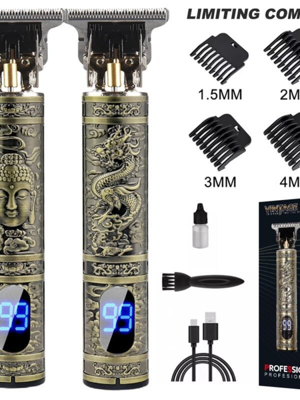 LCD Display T9 Electric Hairber 0mm Shaver Hair Trimer 1