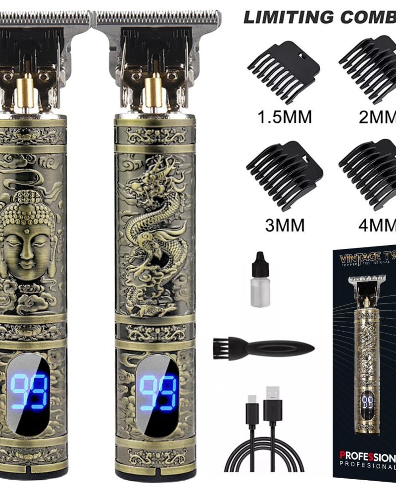 LCD Display T9 Electric Hairber 0mm Shaver Hair Trimer 1