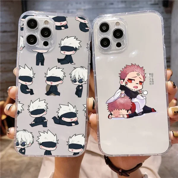 Jujutsu Kaisen Transparent phone case for iPhone 14 11 12 13 15 mini pro XS MAX 8 7 6 6S Plus X