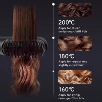 2-in-1 Hair Straightener Brush and Curler - Image 7