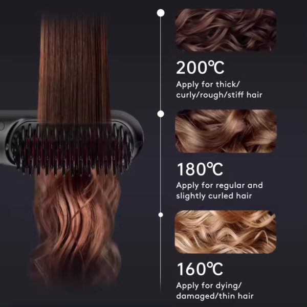 2-in-1 Hair Straightener Brush and Curler - Image 7