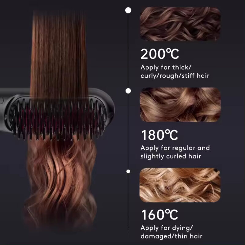 2-in-1 Hair Straightener Brush and Curler - Image 7