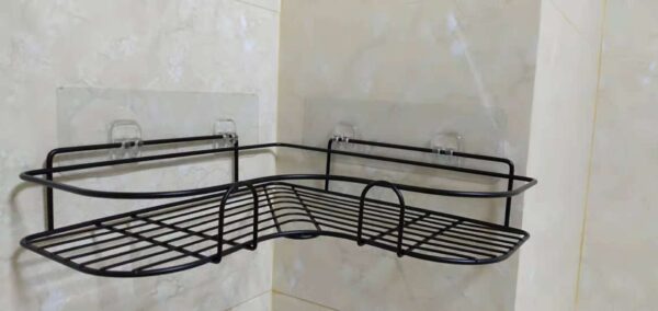 Punch-free Wall Bathroom Storage Rack Kitchen Corner Shelf Household Tripod - Image 4