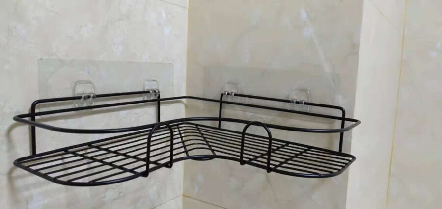 Punch-free Wall Bathroom Storage Rack Kitchen Corner Shelf Household Tripod - Image 4