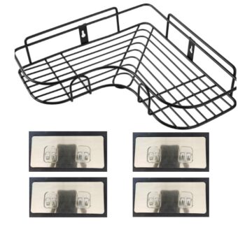 Punch-free Wall Bathroom Storage Rack Kitchen Corner Shelf Household Tripod - Image 9
