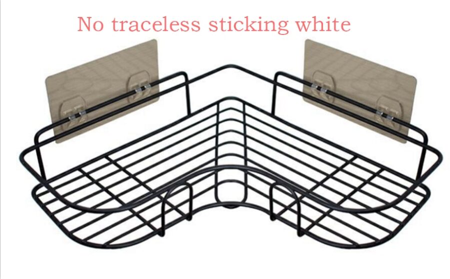 Punch-free Wall Bathroom Storage Rack Kitchen Corner Shelf Household Tripod - Image 7