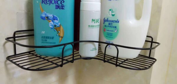 Punch-free Wall Bathroom Storage Rack Kitchen Corner Shelf Household Tripod - Image 3