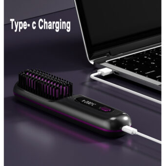 2-in-1 Hair Straightener Brush and Curler - Image 3
