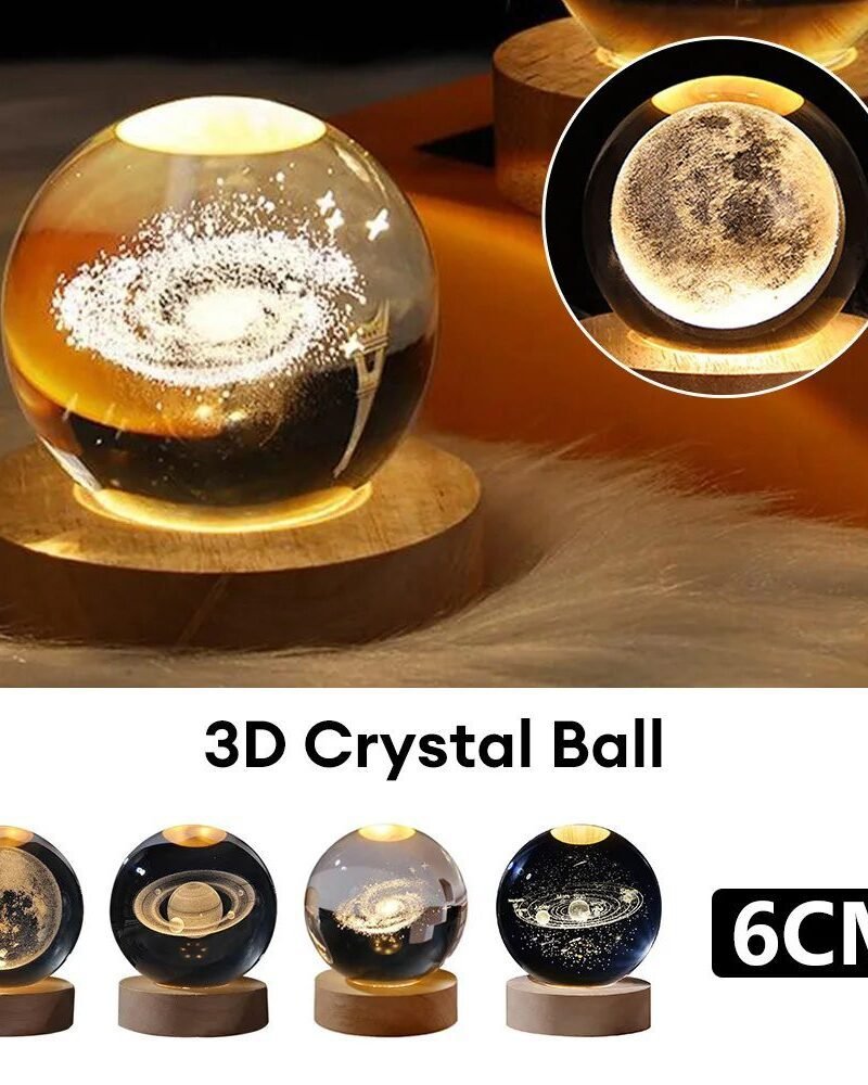 Starry Sky Moon Crystal Ball Night Lamp