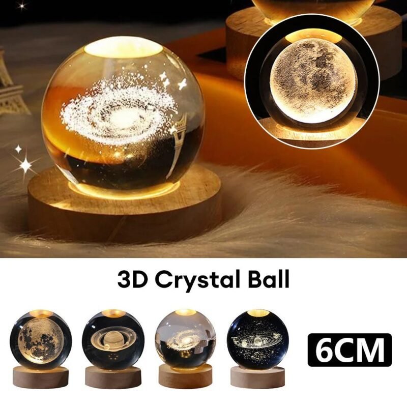 Starry Sky Moon Crystal Ball Night Lamp