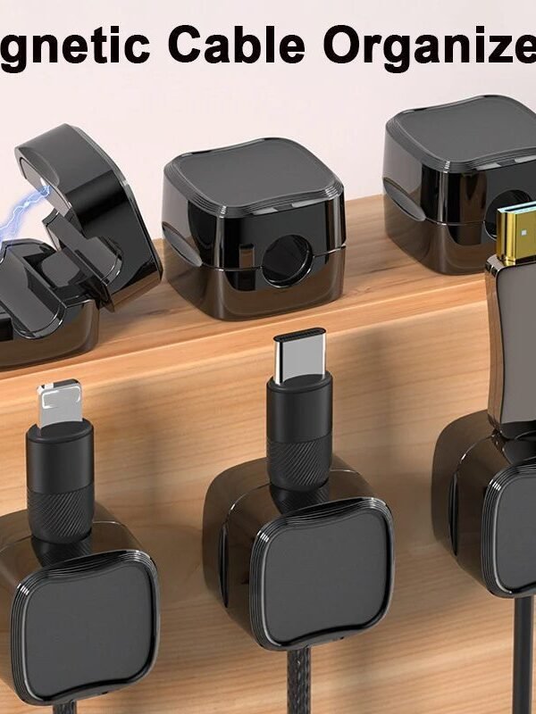 Magnetic Cable Clips — Under-Desk Cable Management Organizer