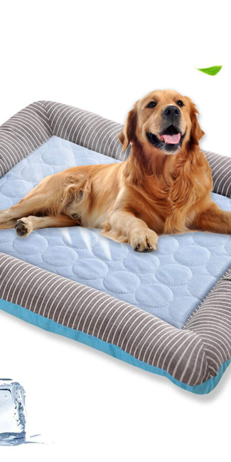 Pet Cooling Pad Bed For Dogs Cats Puppy Kitten Cool Mat Pet Blanket Ice Silk Material Soft For Summer Sleeping  Blue Breathable
