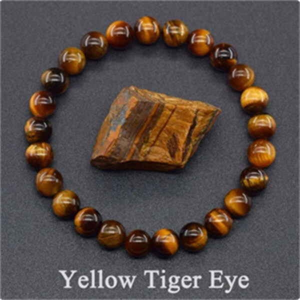 Natural Stone Elastic String Beaded Bracelet Jewelry Stone Tiger Eye Beaded Yoga Bracelets For Men Women - Image 10