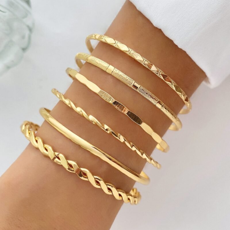 Bohemian Gold-Tone Chain Bracelet Set