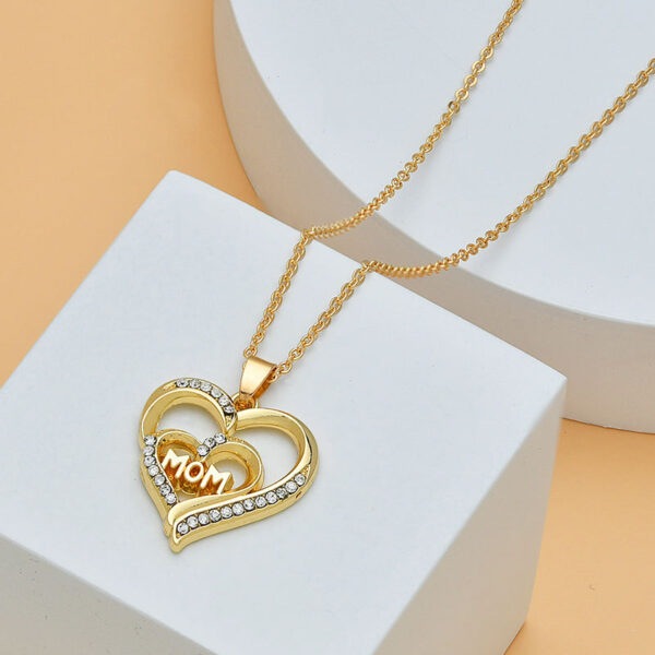 Mother's Day Mom Heart Shape With Diamond Letter Necklace For Women Fine Jewelry Women Accessories Fashion Jewelry - Image 9