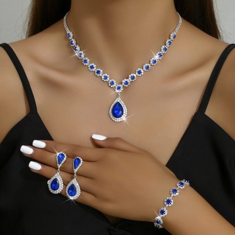Bridal Jewelry Set — Necklace, Earrings & Bracelet