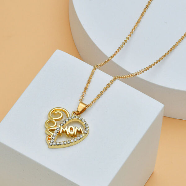 Mother's Day Mom Heart Shape With Diamond Letter Necklace For Women Fine Jewelry Women Accessories Fashion Jewelry - Image 7
