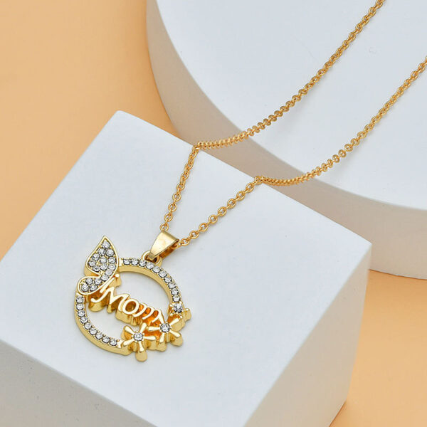 Mother's Day Mom Heart Shape With Diamond Letter Necklace For Women Fine Jewelry Women Accessories Fashion Jewelry - Image 10