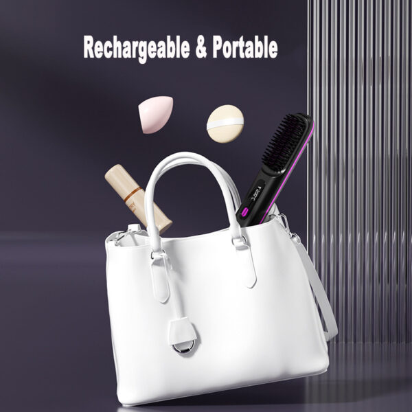 2-in-1 Hair Straightener Brush and Curler - Image 4