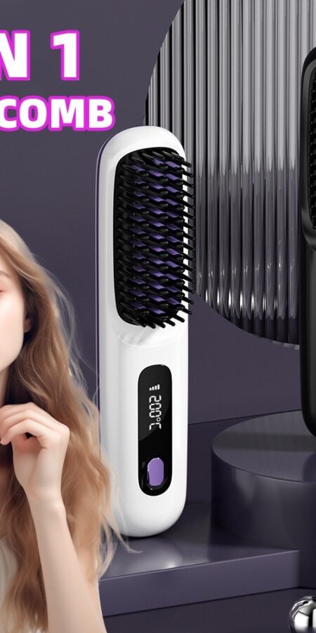 2-in-1 Hair Straightener Brush
