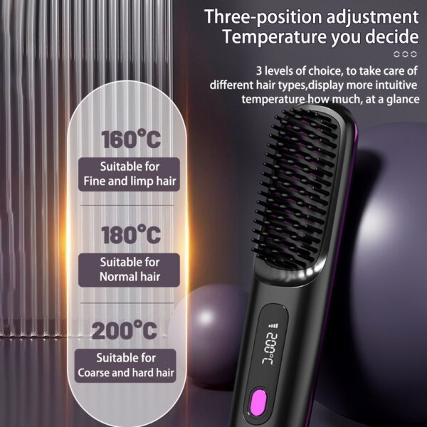 2-in-1 Hair Straightener Brush and Curler - Image 2