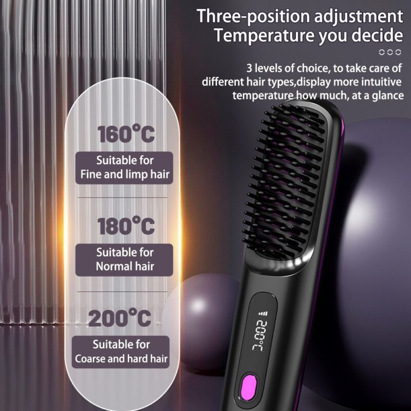 2-in-1 Hair Straightener Brush and Curler - Image 2