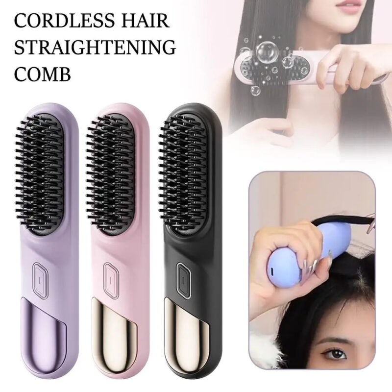 Wet Dry Hair Straightener Cordless Hair Straightener Brush - Image 7