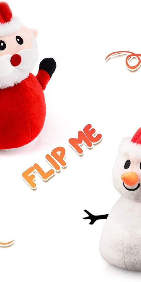 Santa Plush Snowman Plush Toy Reversible Christmas Santa Claus Double Side Stuffed Plushie Soft Doll New Year Birthday Gift for Kids Amazon Platform Banned