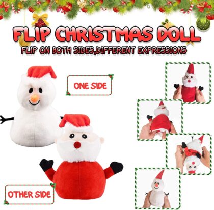 Santa Plush Snowman Plush Toy Reversible Christmas Santa Claus Double Side Stuffed Plushie Soft Doll New Year Birthday Gift for Kids Amazon Platform Banned - Image 2