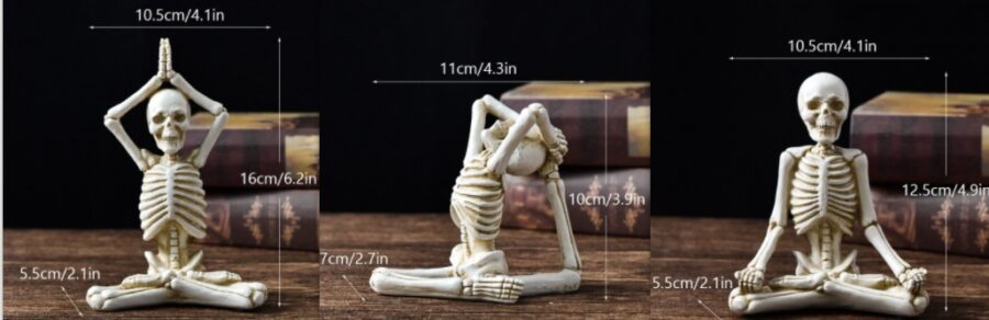 Halloween Horror Desktop Decoration Resin Yoga Skull Skeleton - Image 6