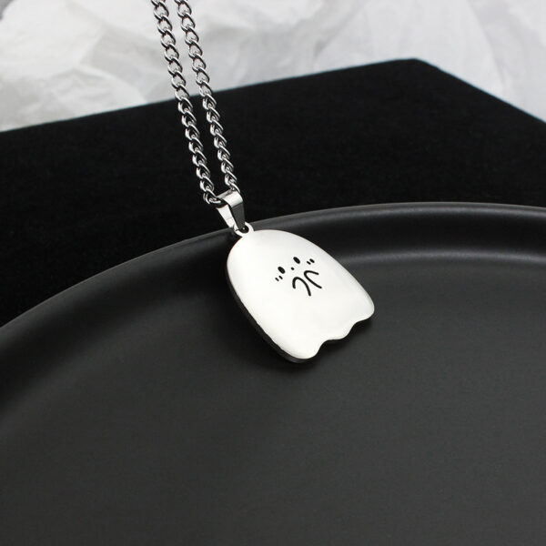 Stainless Steel Cute Ghost Couple Necklace - Image 2