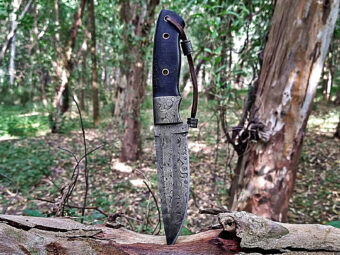Artisan Handmade Damascus Steel Fixed Blade Knife | Leather Sheath | Exotic Wood - Image 4
