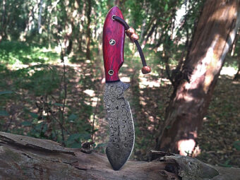 Premium Handmade Damascus Steel Fixed Blade Knife | Leather Sheath | Wood Handle - Image 2