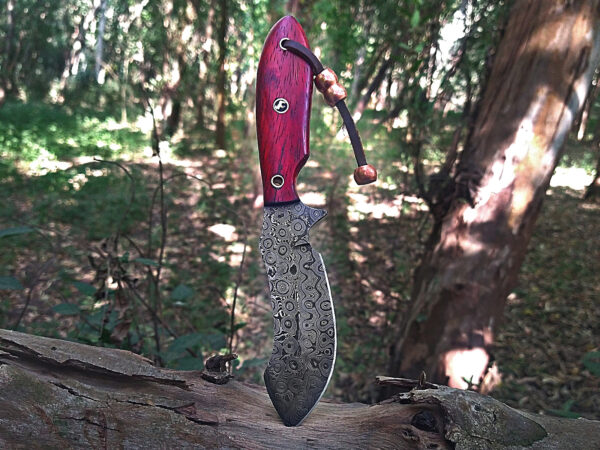 Premium Handmade Damascus Steel Fixed Blade Knife | Leather Sheath | Wood Handle - Image 2