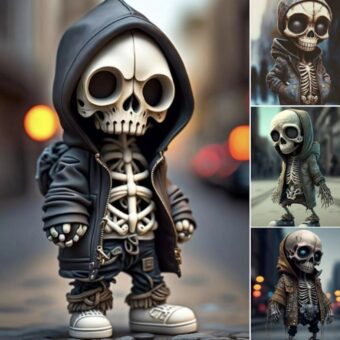 Halloween skeleton figurines