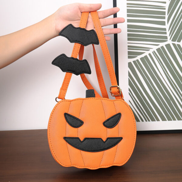 Funny Pumpkin & Bat Halloween Crossbody Bag - Creative Cartoon Design for Women - Image 10
