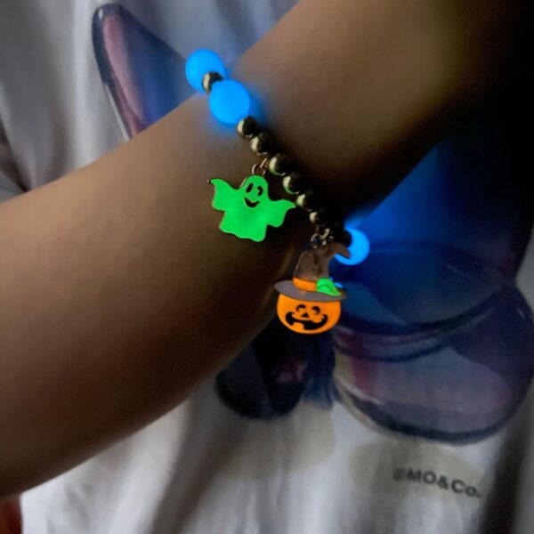 Vintage Halloween Bracelet - Pumpkin, Witch Hat, Kitten, Geometric Gothic Design - Image 4