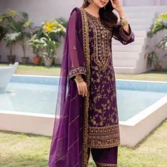 Asim Jofa Dhanak Rang Collection Purple Dress | Pakistani Dress, Salwar Kameez, Party Wear, Punjabi Suit, Wedding Dress