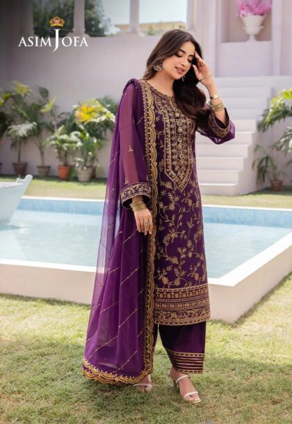 Asim Jofa Dhanak Rang Collection Purple Dress | Pakistani Dress, Salwar Kameez, Party Wear, Punjabi Suit, Wedding Dress