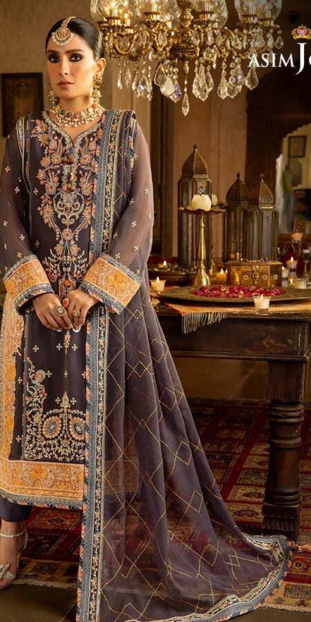 Asim Jofa Unstitched Peach Suit Collection | Pakistani Dress Party Wear & Punjabi Suit Gift For Her Wedding Dress