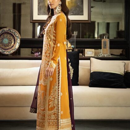 Asim Jofa Rang-E-Noor Collection Mustard Dress | Elegant Pakistani Party Wear, Punjabi Suit, Wedding Gift for Her