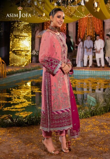 Original Asim Jofa Collection Pink Suit Dress | Pakistani Party Wear, Indian Wedding Outfit & Gift For Her