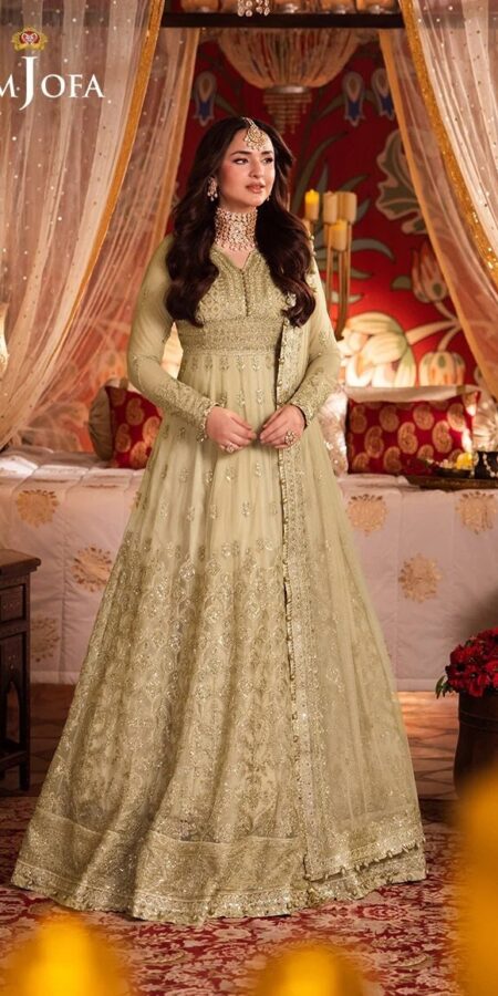 Asim Jofa Embroidered Net Collection - 100% Original Unstitched Pakistani Salwar Kameez for Elegant Eid Party Wear