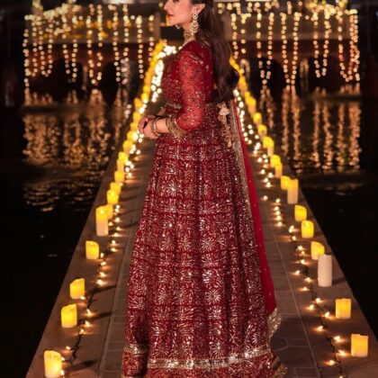 Asim Jofa Unstitched Red Chiffon Suite | Pakistani Dress Party Wear, Punjabi Suit, Gift For Her, Wedding Dress, Indian Dress