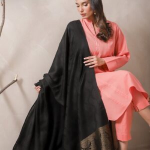 Authentic Asim Jofa Winter Shawl for Women with Zari Border – 100% Original Wrap
