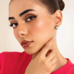 Nice Green Tourmaline, Zircon & Pearl Stud Earrings for Women - Sterling Silver