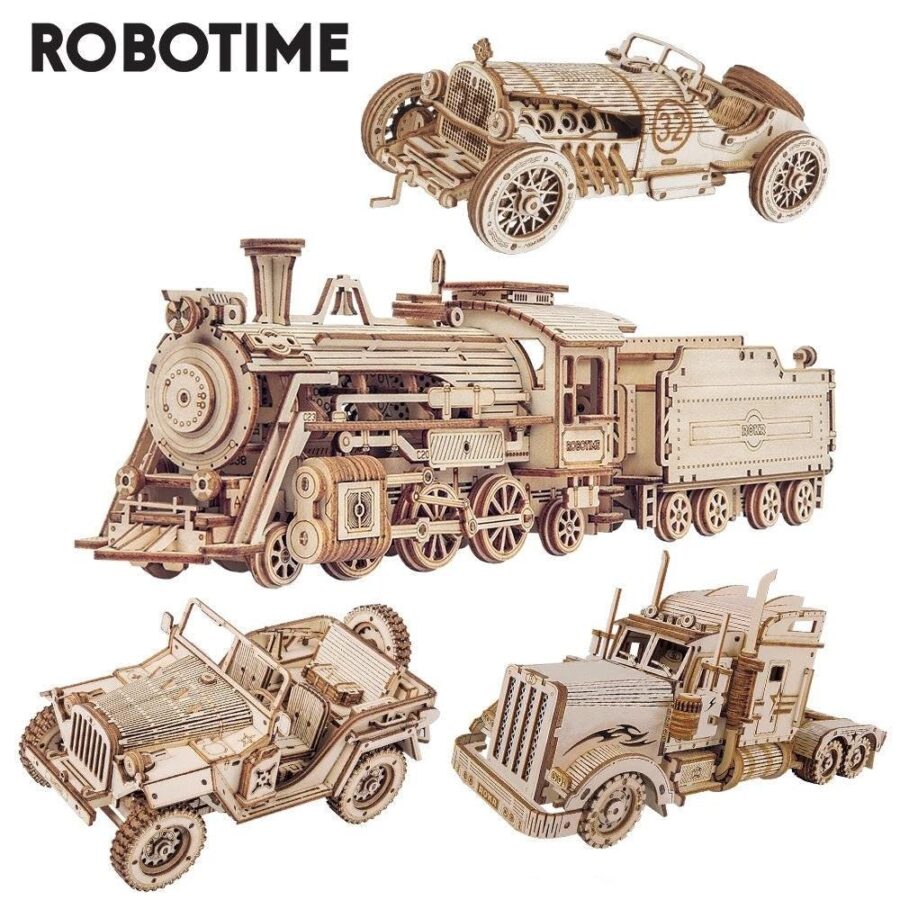 3D Wooden Puzzle Train Model Kit - Assembly Locomotive Toy for Kids, Wooden Model Kit for Birthday & Christmas Gift - Image 2