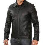 black leather jacket men