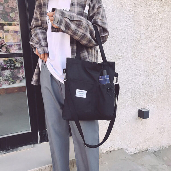 Harajuku Canvas Backpack for Women – Stylish Preppy School Bag - Image 4