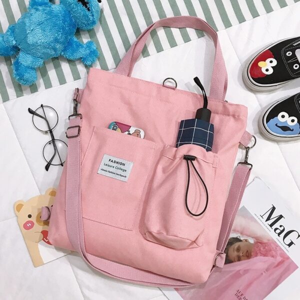 Harajuku Canvas Backpack for Women – Stylish Preppy School Bag - Image 7